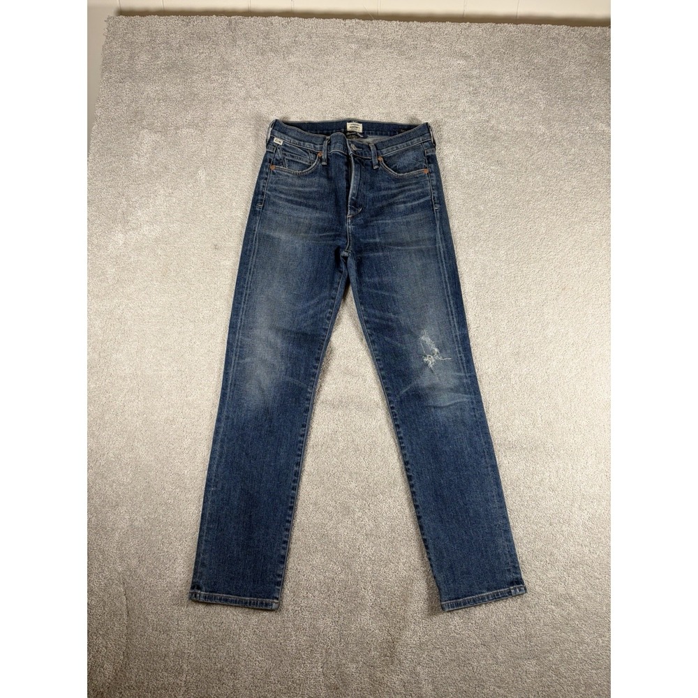 Citizens Of Humanity Cara High Rise Cigarette Ankle Jeans size 26 Dark Blue